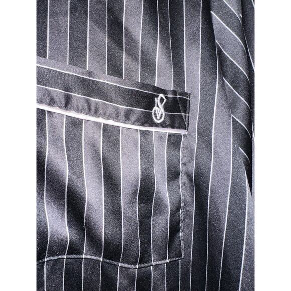 Victoria's Secret 2 PC Classic Pajama Set Satin Striped Sleepwear Cozy Small - Picture 8 of 16